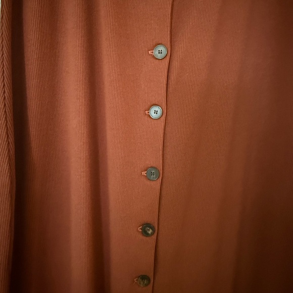 Sezane Rust Button-Front Midi Dress - Picture 9 of 13